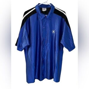 Converse All Star Vintage 90s Blue Warmup Button Up Shirt Men Size Large Sporty